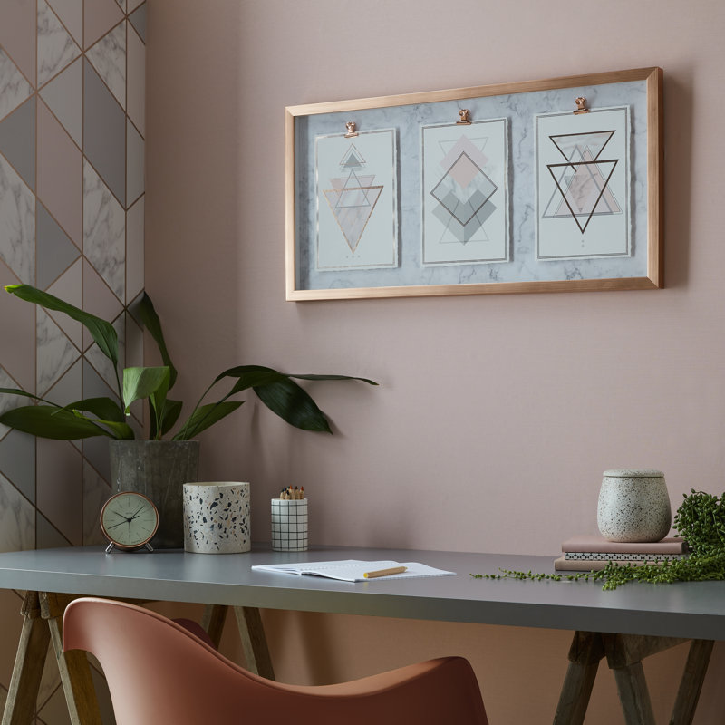 Art for the Home Marble Geo Trio Framed Prints