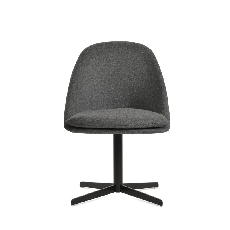 Chaise d'appoint pivotante 4 étoiles Avanos, Noir, Gris foncé