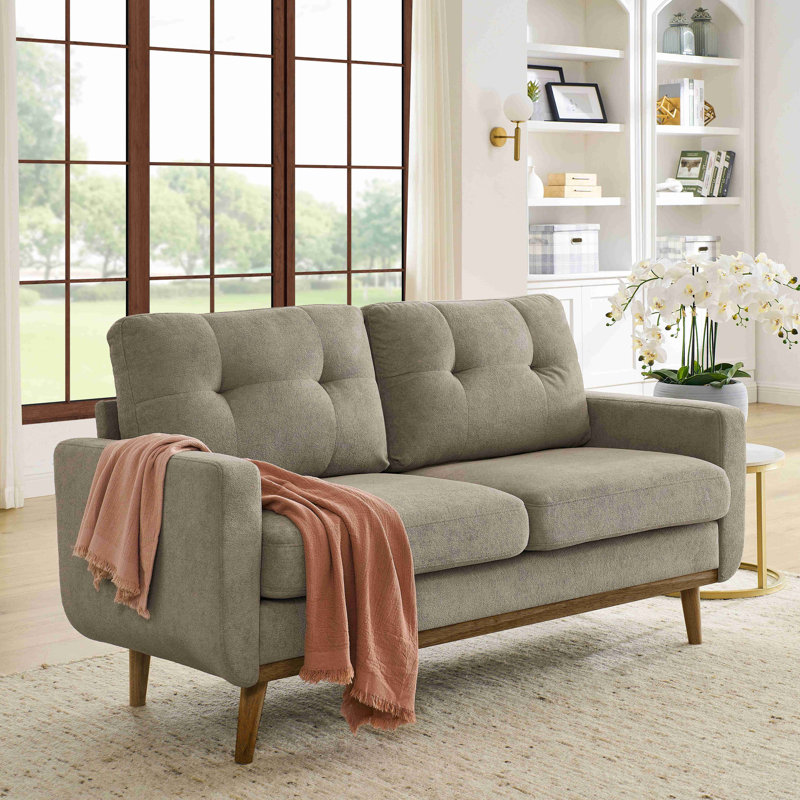 Canapé rembourré Mid-Century, Camel
