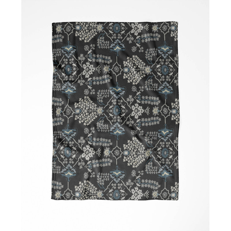 Jeté en velours Zoey, Gris anthracite, L 60 po x l 50 po