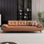 Causeuse coussin orange en cuir véritable