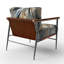Formes abstraites et lignes infinies III - Fauteuil rembourré moderne, fauteuil d'appoint à formes géométriques-1823696479
