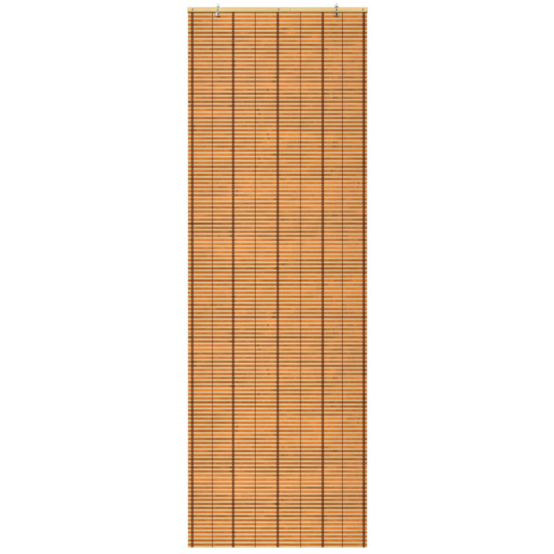 Burnt Bamboo Cordless Window Shade - Two-Tone Honey 24" W, Honey, 24"W x 72"L