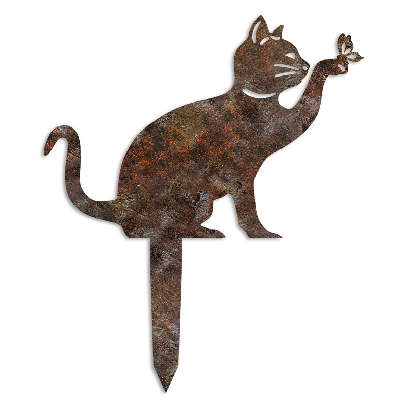 Hand-Painted Decorative Garden Object, 14.2 x 12.2 inches | 100% Metal Construction, Thickness: 0.06 inches | Lightweight at 0.7 lbs, No Assembly Required | Unique Color Variations for a Charming Outdoor Accent