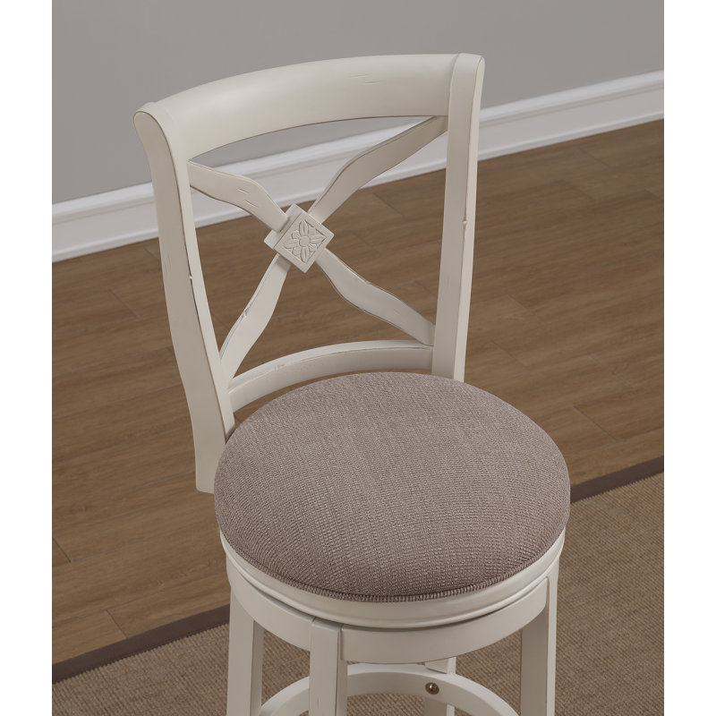 Swivel Upholstered Counter Stool with Solid Wood Frame, Bar Stool (26" Seat Height)