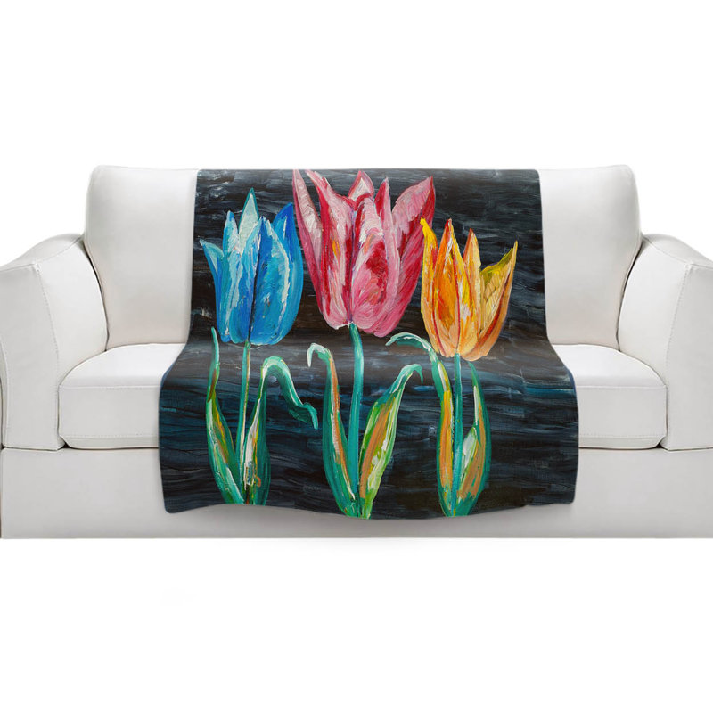 Couverture sherpa à 3 doux tulipes, l 68 po x L 80 po