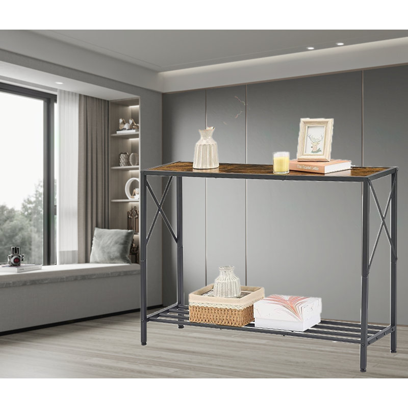 Industrial Entrance Table, Brown, Black