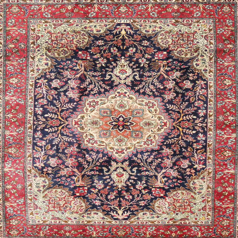 Nermal Oriental Indoor Rug, Square 4'