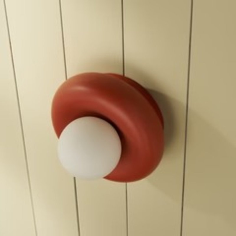 NOVI Ceramic Wall Sconce, Rusted Red