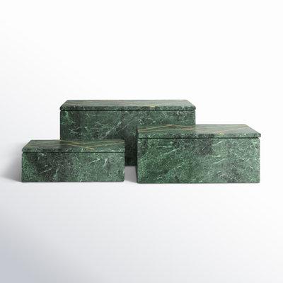 Lagos 9.15" W Marble Decorative Box Set