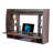 Wall Mounted Brown Laptop Desk with Storage Shelves, Fold Out Writing Workstation for Home Office Study Area, Space Saving Floating Table-1280181882