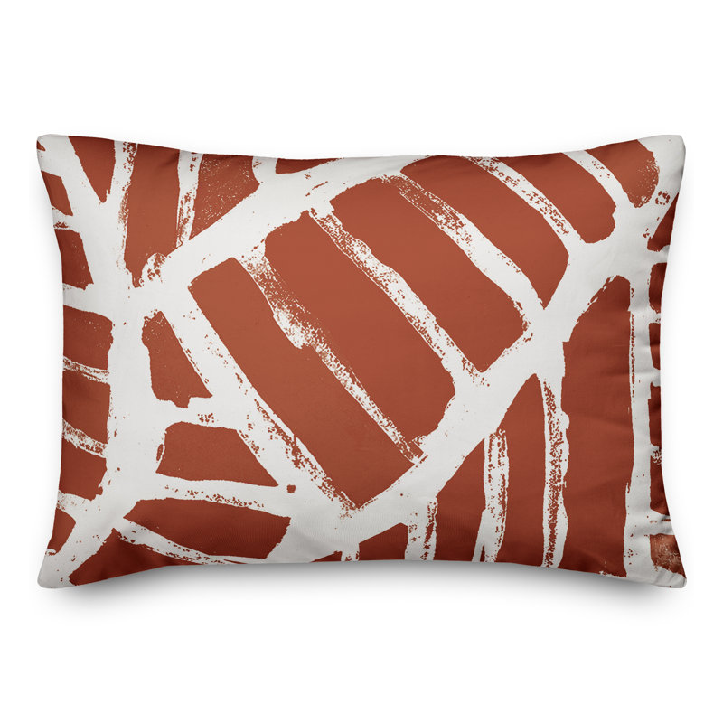  Housse et insert de coussin d'extérieur pour l'extérieur, Orange / Rouge, Géométrique 2