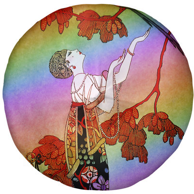 George Barbier Reversible Throw Pillow