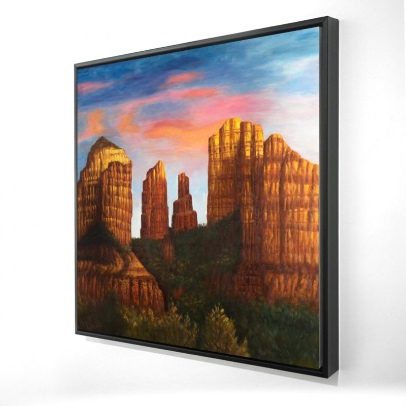 Cathedral Rock Arizona Brown Office Framed Canvas Decor