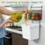 Poubelle sous l'évier avec couvercle, petite poubelle murale pour la cuisine et la salle de bain, seau à compost anti-odeurs, conception peu encombrante, lavable au lave-vaisselle-123441185