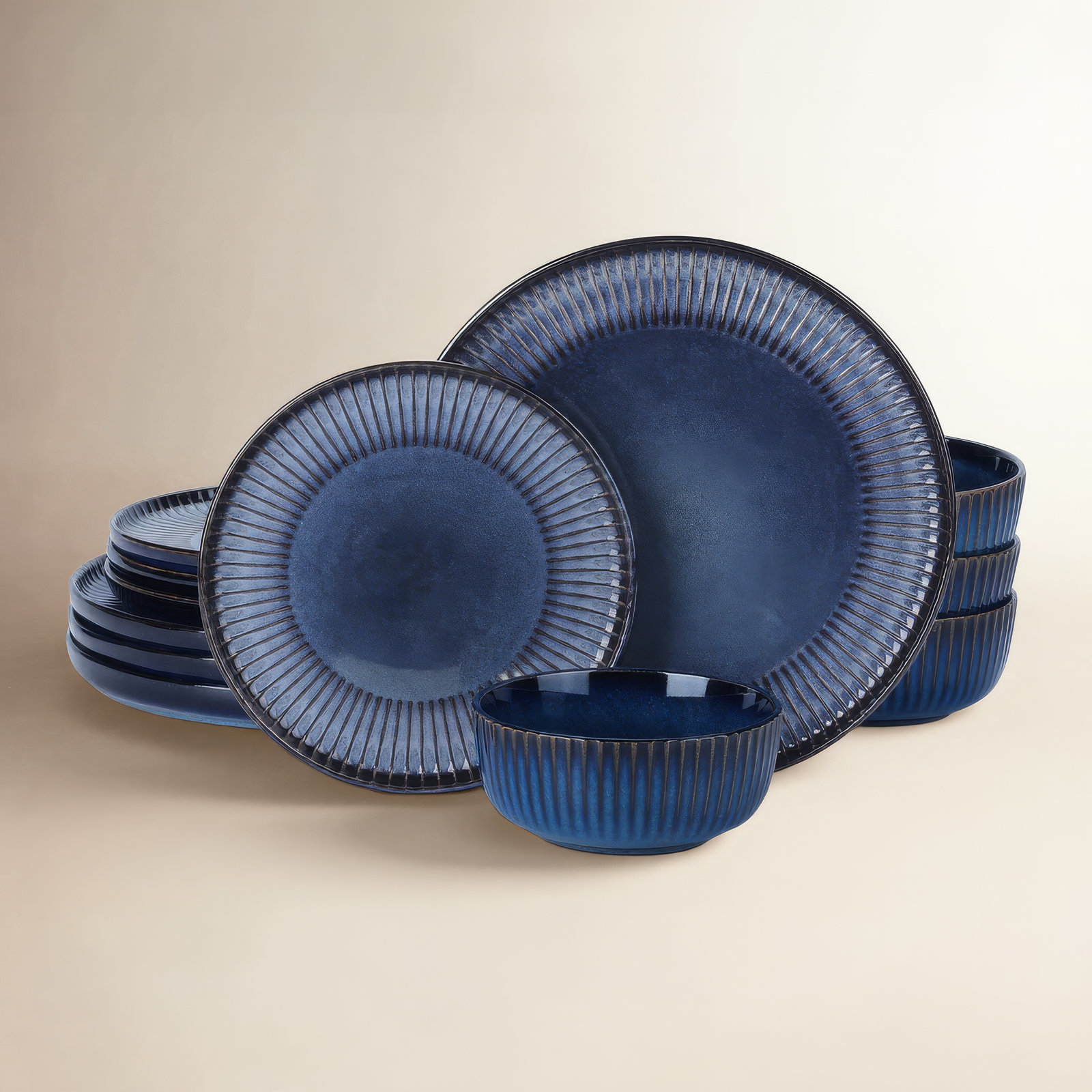 Stoneware Dinnerware Set, Nebulas Blue