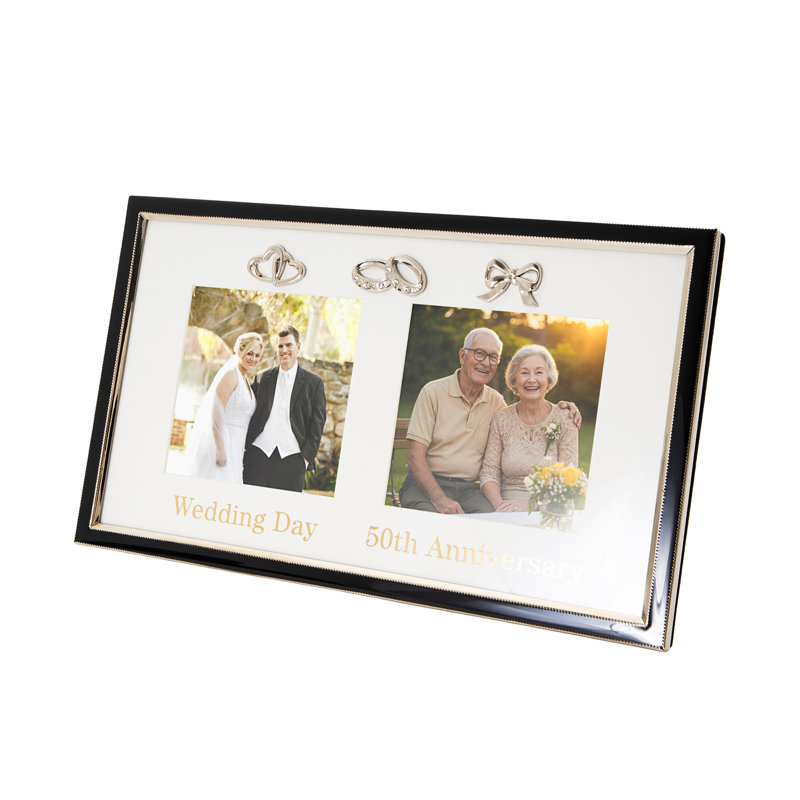 Black Metal Picture Frame with Mat