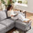 79.72" Corduroy L Shaped Sofa With Ottoman-117027006