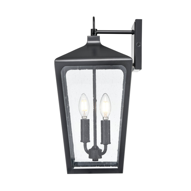 Bryttney 2 Light Outdoor Wall Sconce, Seeded, 18.7" H x 8.98" W x 10" D