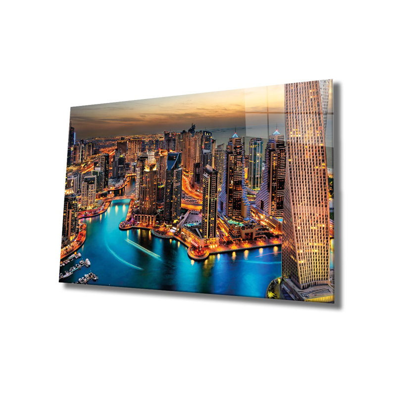 Élégante peinture décorative en verre trempé 18,1 po x 28,3 po | 100% verre trempé, épaisseur: 0,16 pouce | Superbe œuvre d'art pour la décoration intérieure, le salon et les espaces de bureau, durable et facile à nettoyer