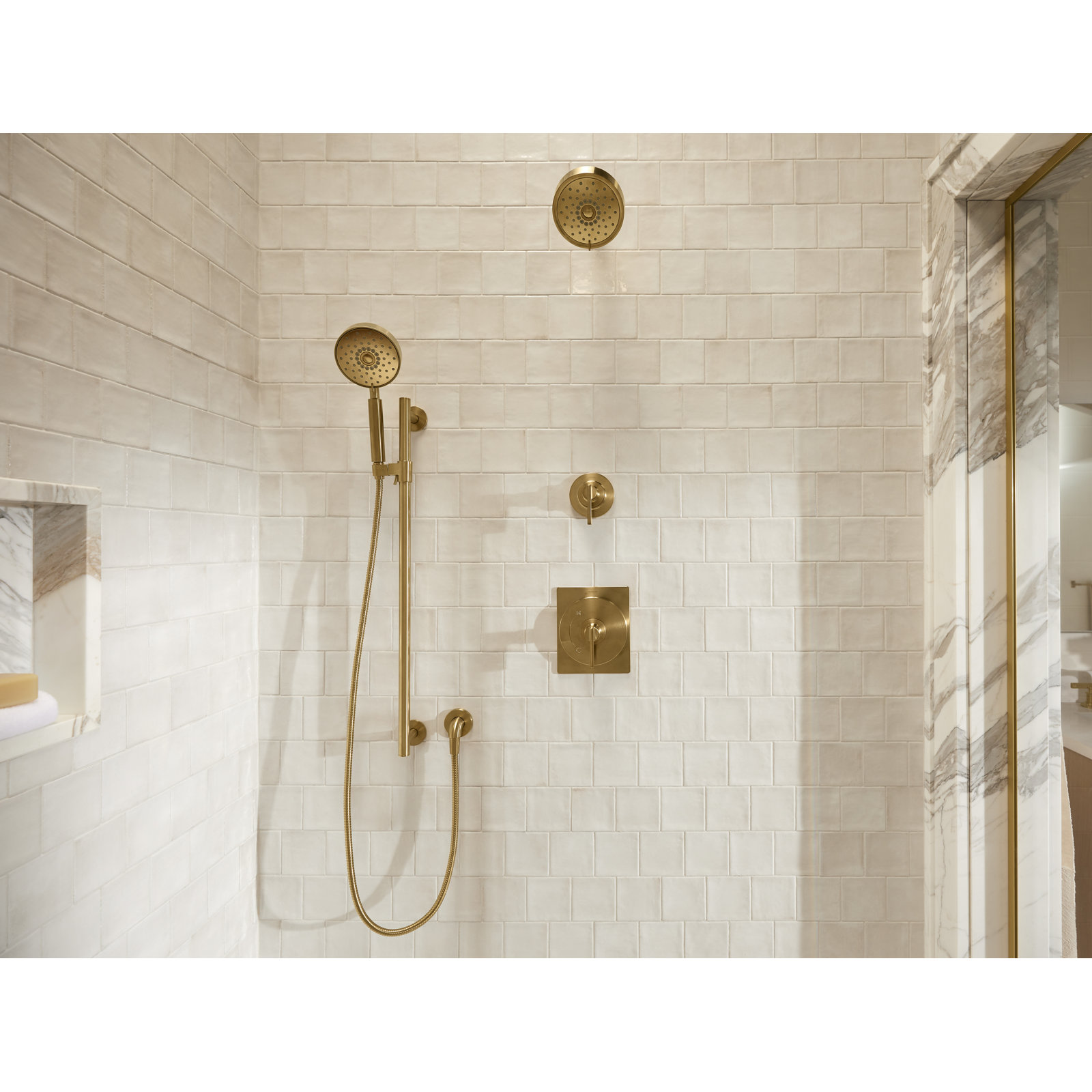 Castia 1.75 GPM Rite-Temp Shower Trim Kit, Gold