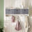 5 - Hook Wall Mounted Coat Rack with Storage in White