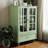 Kitchen Cabinet With Double Glass Doors And Drawer. Construction, Solid Wood Leg Support, Tempered Windows. Adjustable Shelf Configuration, Functional Drawer Storage. 28''d×15''w×38''h, 48.4 Lbs