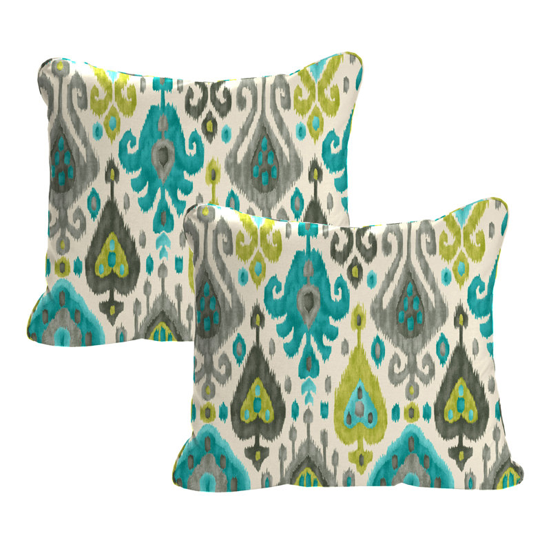 24" x 21" Outdoor Chair Back Cushion with Welt (Set of 2), Multi-Colored