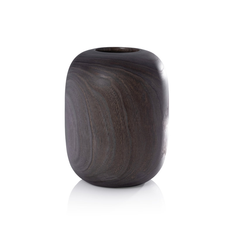 Vase en bois Sylva, H 11,5 po x l 9 po x P 0,9 po