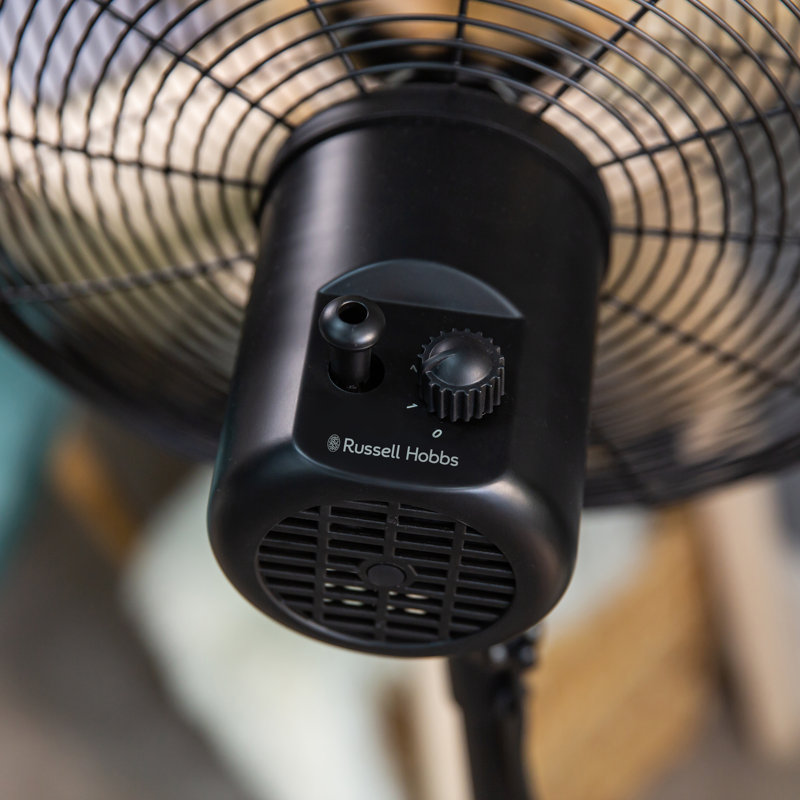 Scandi 125cm Oscillating Pedestal Fan, Black/Brown