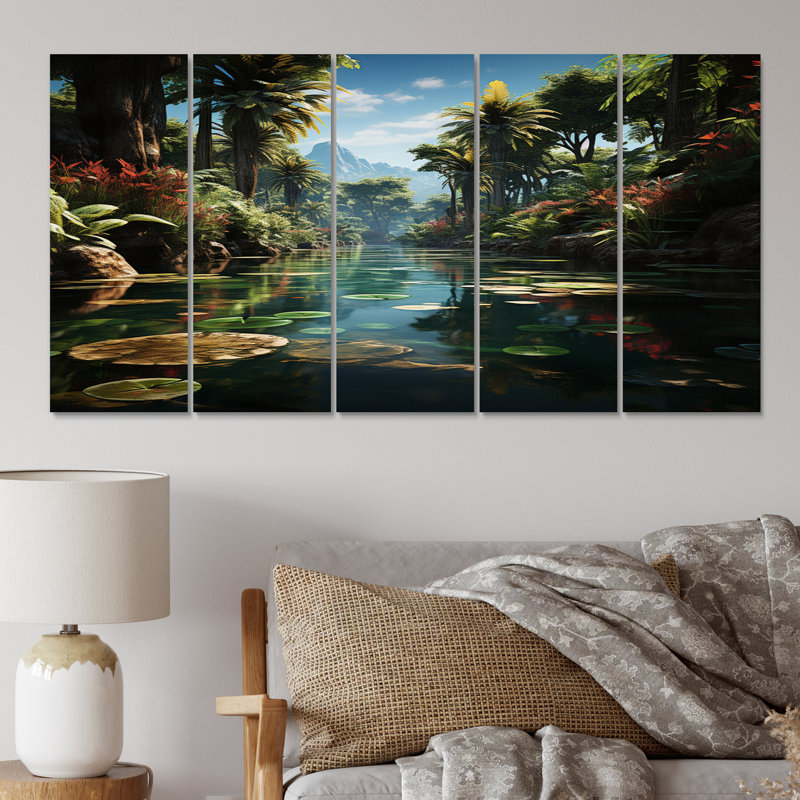 Ensemble de salon mural Dominicain Tropical Oasis I - Paysages
