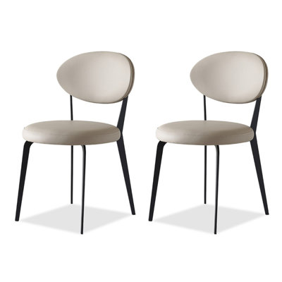 Chaise d'appoint à dossier solide (ensemble de 2)