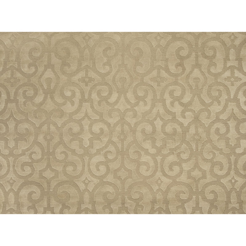 Damask Area Rug in Sand Dollar/Beige, Rectangle 9' x 12'