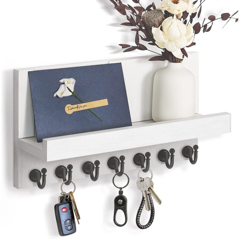Adonna Wood Wall Organizer, White