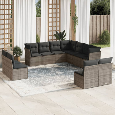 Grand canapé modulaire en rotin PE Vidaxl
