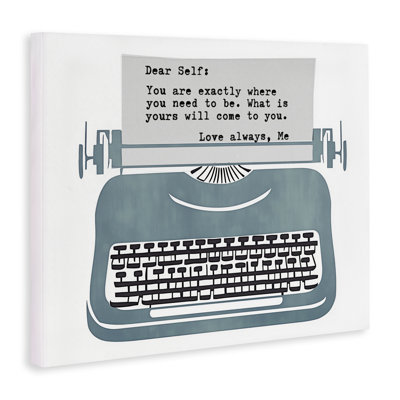 «Inspirational Typewriter Note to Self Canvas», conception par Annabelle Hall
