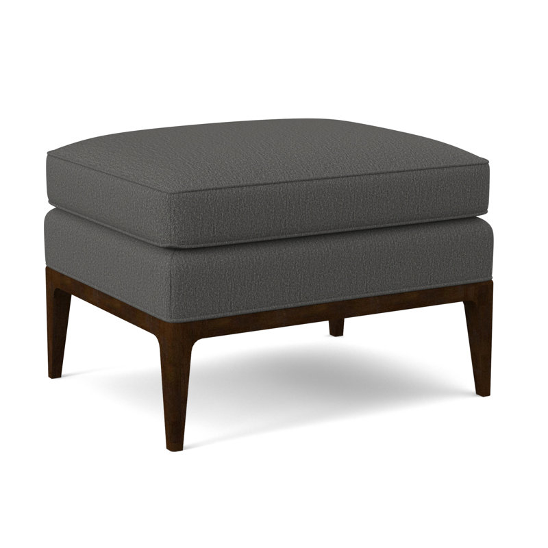 Claxton Ottoman, White Caps Fog, American Walnut