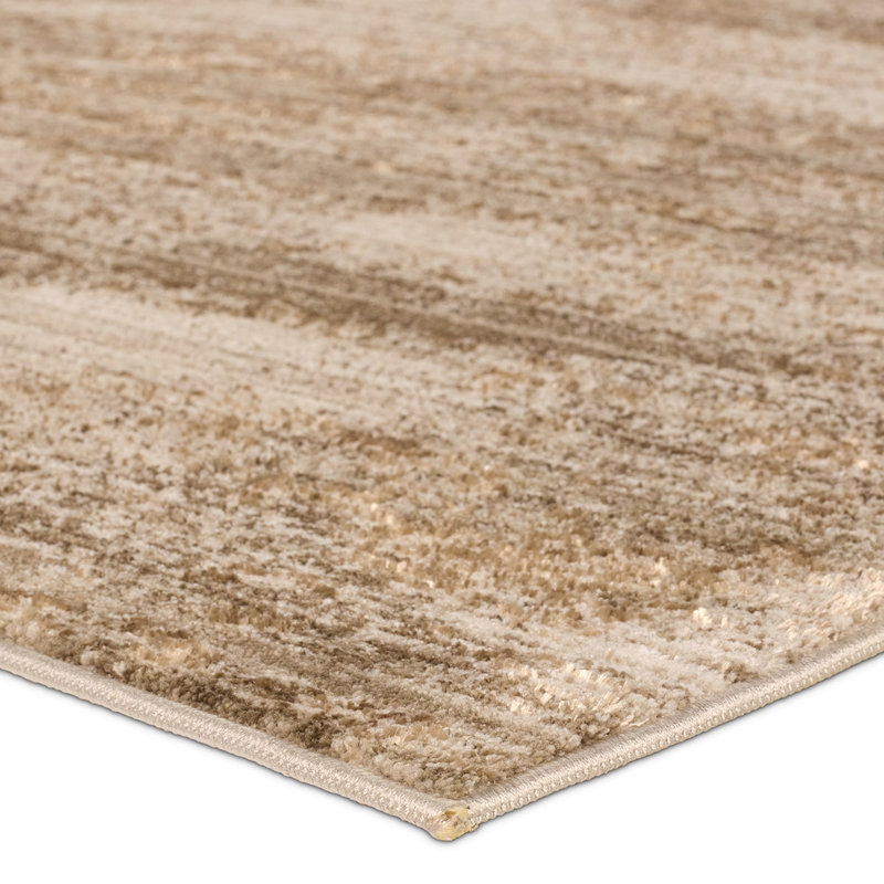 Tapis brun clair à motif abstrait Mollett, Rectangle 3 pi 6 po x 6 pi