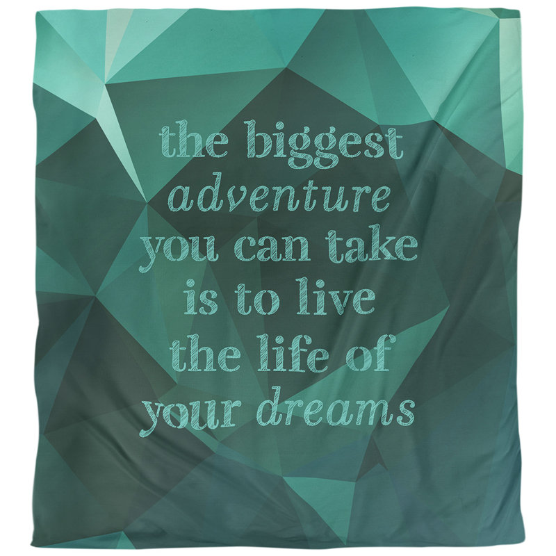Housse de couette The Bigeste Adventure Quote, Housse de couette pour très grand lit, Vert émeraude