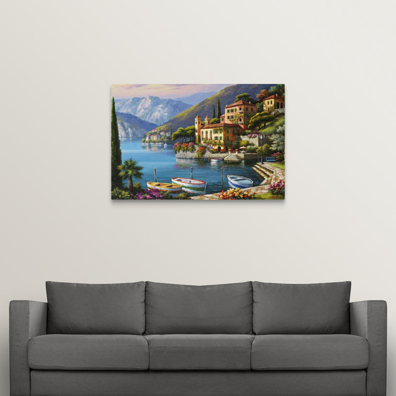 «Villa Bella Vista» par Sung Kim - impression d'art graphique, H 32 po x l 48 po, Toile tendue, Sans cadre