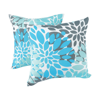 2 Pack Outdoor Throw Pillows, Waterproof & Fade-Resistant Patio Cushions For Garden, Porch, Poolside Furniture - Soft & Comfortable Decorative Pillow Covers (18X18 Inch, Blue)