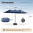 14.5 Ft X 8.3 Ft Rectangular Led Light Market Umbrella With Remote & App-Controlled Color-Changing Lights And Base-1508558530
