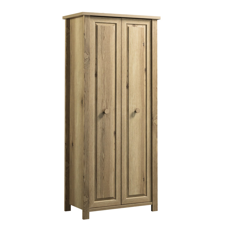 Armoire de rangement avec finition brune, aspect rustique pour la cuisine, la buanderie ou le salon, tablettes réglables et fiable
