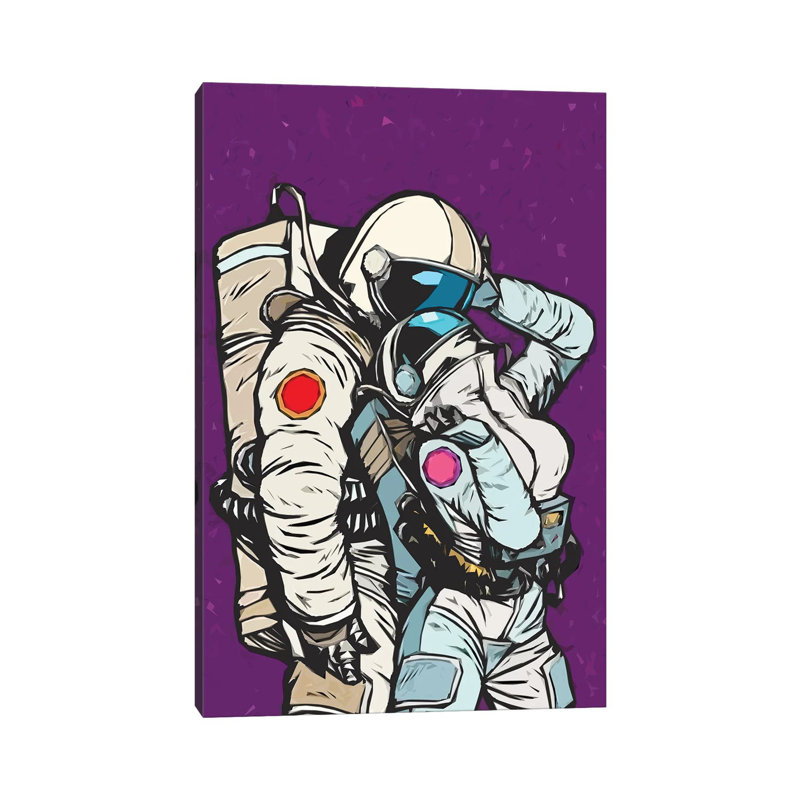 «Astronaut Love» par Mirano - reproduction imprimée, H 60 po x l 40po x P 1,5 po