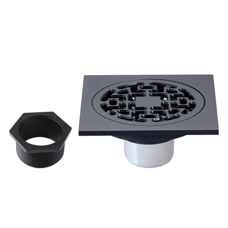 Drain de douche grille de cours d'eau, Noir mat