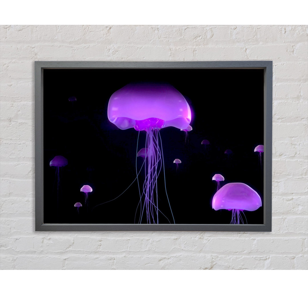 Jellyfish Lights Up The Ocean - Einzelbildrahmen Kunstdrucke auf Leinwand