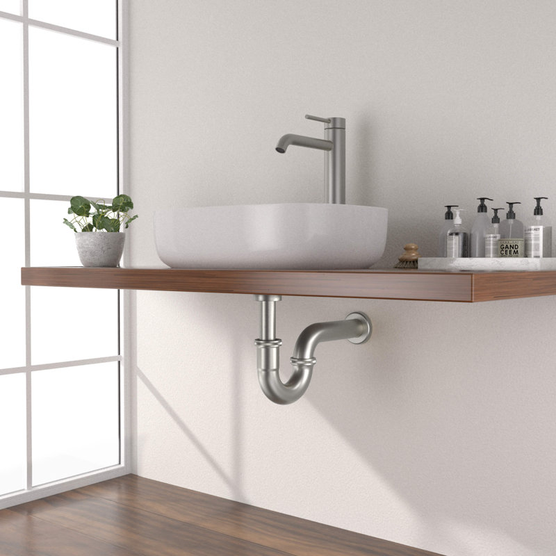 Kibi Decorative P-trap, Brushed Nickel