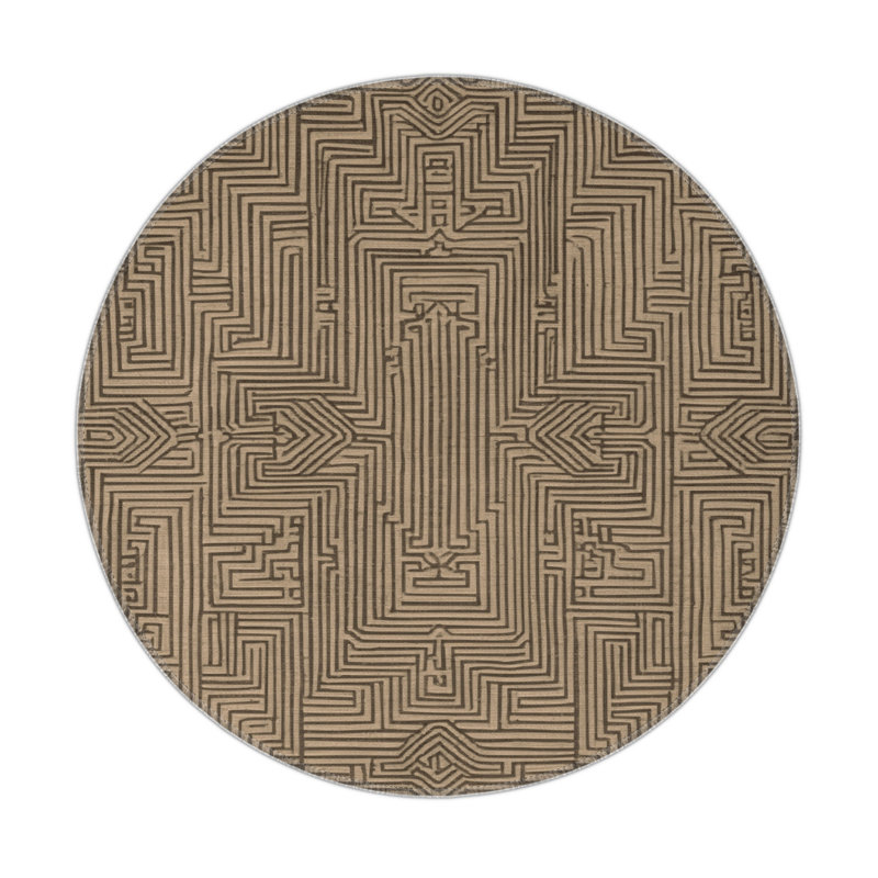 ArtDeco Brown Indoor and Outdoor Area Rug, Rectangle 5' x 7'