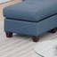 Canapé modulaire réversible en polyfibre bleu capitonné