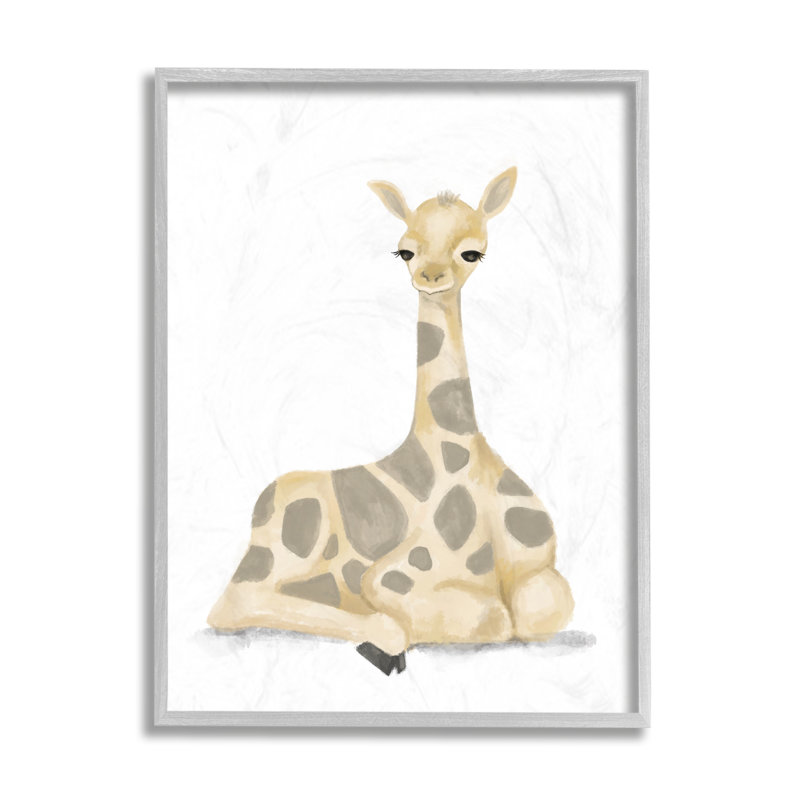 Illustration d'une douce girafe Paloma, H 14 po x l 11 po x P 1,5 po, Estampe numérique Farmhouse